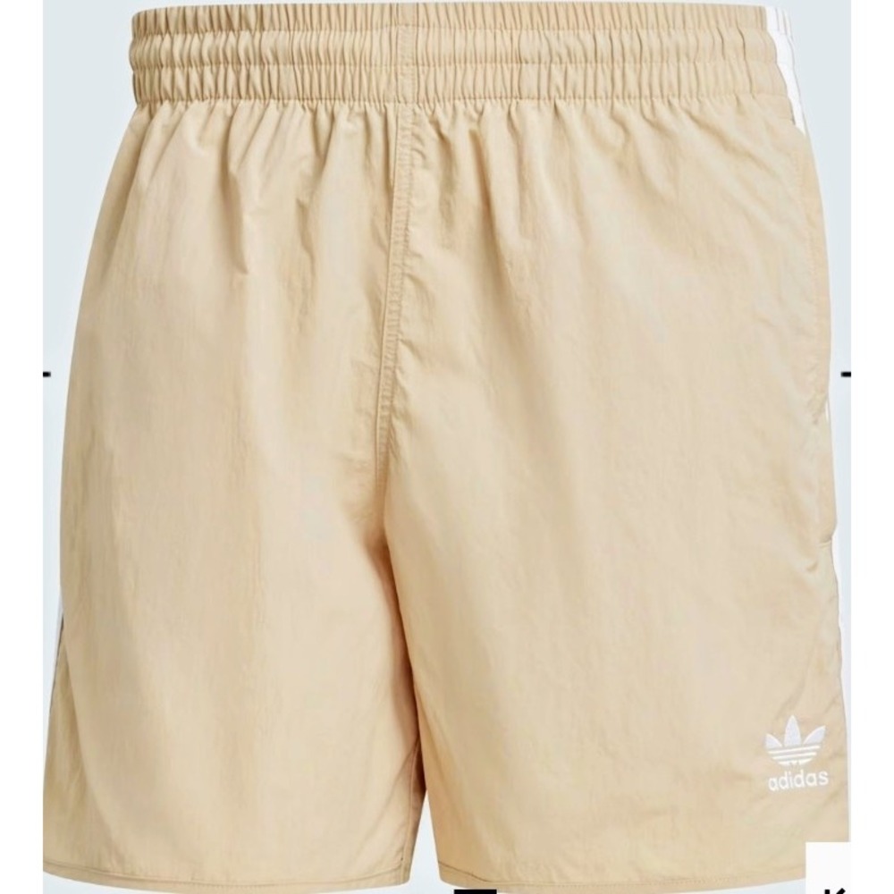 Adidas Sprinter Shorts Originals Cream 3 Stripe Casual Athletic 2XL NWT